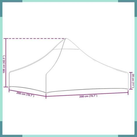 315337 Toit de tente de réception 2x2 m Bleu 270 g/m² (1/4)