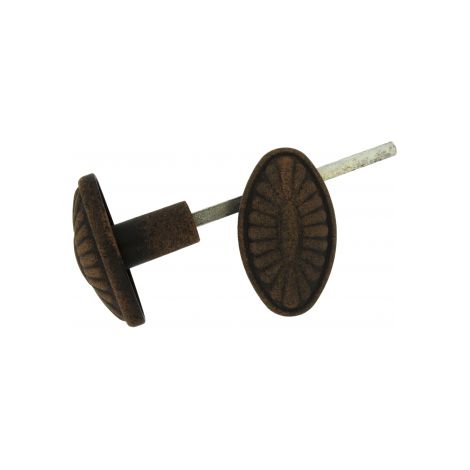 Ouvre&Déco – Boutons de portail en fonte imitation fer forgé – Finition époxy rouille – Carré de 6 mm – Pour utilisation extérieure