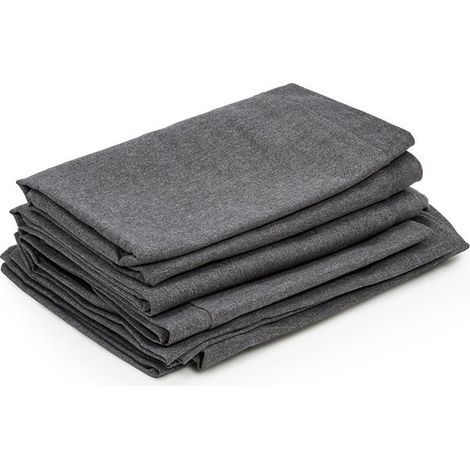 Theia housses de revêtement 8 pièces 100% polyester hydrofuge gris foncé (1/2)