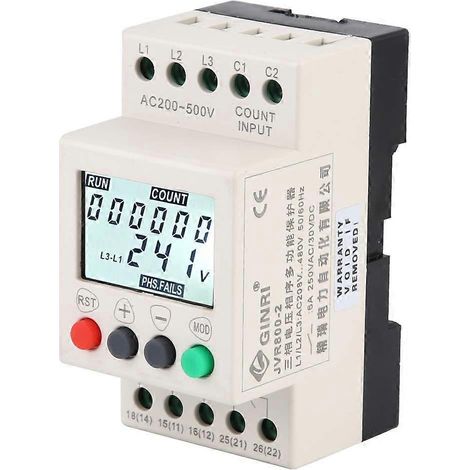 Relais de protection séquentielle de surveillance de tension triphasée JVR800-2 contre les sous-tensions et les surtensions
