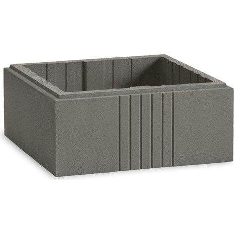 Pilar Cuéllar - relieve estriado para construcción y jardín - 40 × 40 × 17,1 cm - Palet - Gris (1/5)