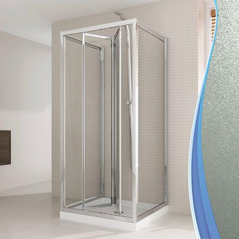 Box Doccia 3 Lati 1 Anta A Libro In Cristallo Opaco 6mm H198 Fosterberg Fyn Trio 70x70x70xH198 cm (1/4)