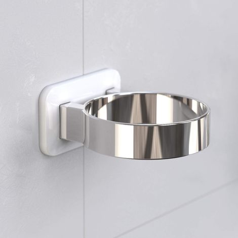2-teiliger Haartrocknerhalter, Haartrocknerhalter für Badezimmerschränke zur Türbefestigung, Haartrocknerhalter zur Wandmontage – extra großer Rahmen (silber) (1/3)