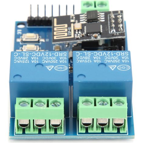 2-Wege-WLAN-Relaismodul für Android-Smartphone-App, drahtloser Fernsteuerungsschalter, 12 V, ESP8266 (1/5)