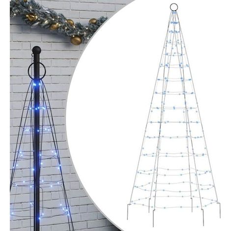 Un sapin de Noël à LED, équipé de 200 lumières LED bleues, d'une hauteur de 180 cm. (1/5)