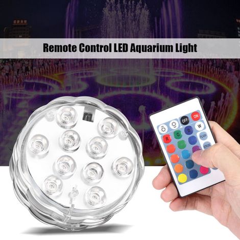 Lampe LED submersible étanche à télécommande et à changement de couleur pour aquarium