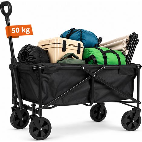 Carrello Pieghevole 50kg 4 Ruote Multisuperficie Manico Estensibile 84x40x97 cm (1/5)