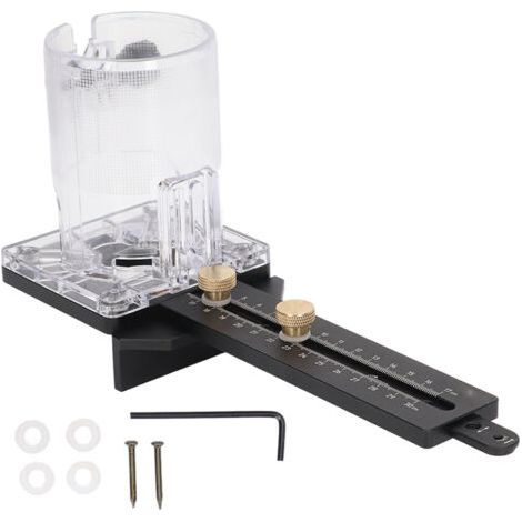 Base de routeur pour coupe-bois CNC, broche de 8mm, trous de clous de 2.5mm, cercle de fraisage, fente pour 65mm de diamètre (1/5)