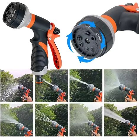 (Style A) Pistolet d'arrosage de jardin, 8 modes, pulvérisateur haute pression, buse d'arrosage réglable, arroseur pour plantes, pelouse et jardin (1/4)