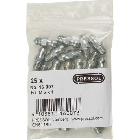 Pressol Graisseur à tête sphérique H1-droit, M 6 x 1-VZ 25 pc(s) (1/2)