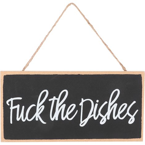 Plaque murale humoristique pour cuisine - Décoration porte salle de bain ou salon en bois (1/5)