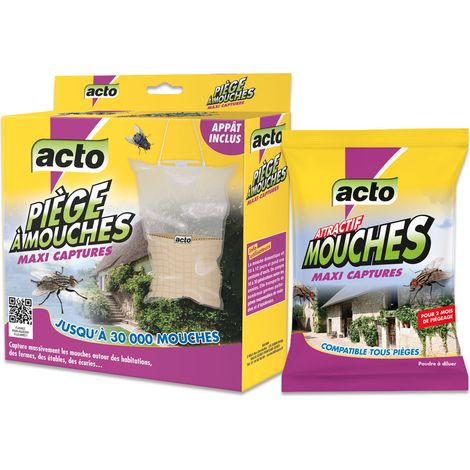 Pack Piège à Mouches ACTO Maxi Captures + Recharge Attractif 125 g (1/5)