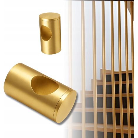 Support rosace pour tube rond Ø25 mm, fixation latérale pour garde-corps, doré