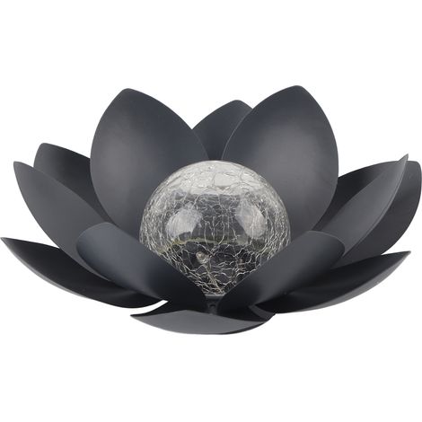 Lampes solaires pour décoration de jardin extérieur, globe en verre craquelé, lampe LED étanche IP55 en forme de fleur pour décoration de cour (1/5)