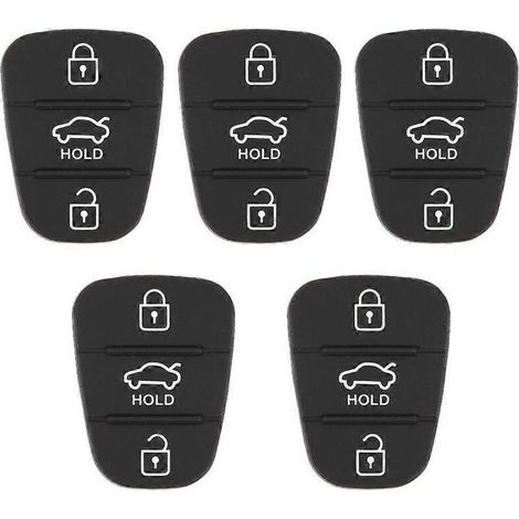 Lot de 5 coques de rechange en caoutchouc pour télécommande 3 boutons, compatibles Hyundai et Kia (avec lettres). (1/5)