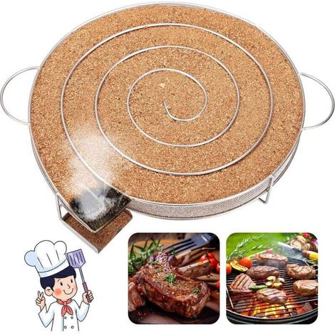 Round smoke generator, high-quality stainless steel. Cold smoke generator, meat smoker for kettle grills, smokers and smoker ovens, reusable. (1/5)