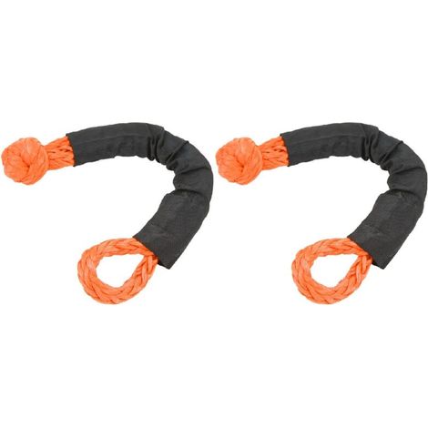 Grillete de cuerda suave, 2 piezas, grillete suave de recuperación para todo terreno, resistencia a la rotura de 35 toneladas, correa de remolque suave para camiones, SUV grandes, vehículos todoterren