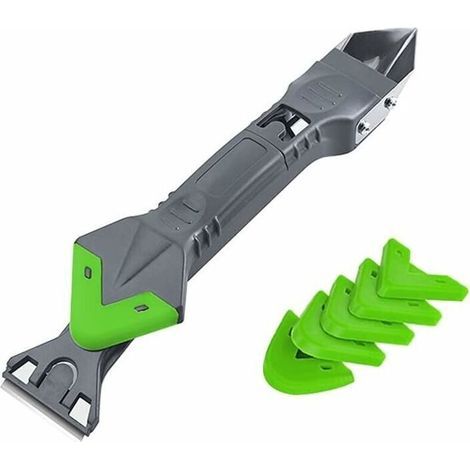 Outils de Calfeutrage en Silicone,5 en 1 Kit de Calfeutrage en Silicone, Grattoir Lisseur Joint Silicone, Dissolvant de Silicone, Kit Joint Silicone, Pour Cuisine, Salle de Bain- (1/4)