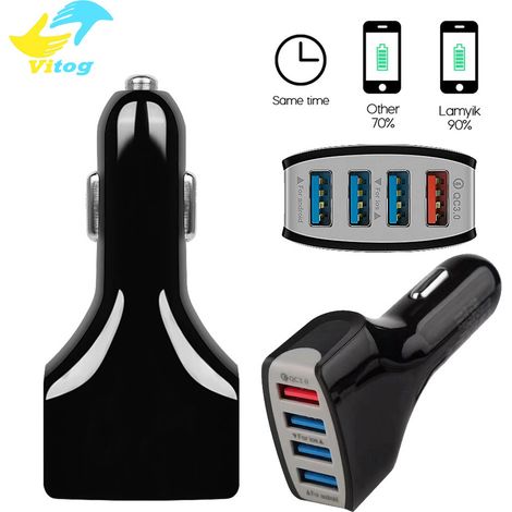 QC3.0 Fast Charging 4USB Car Charger 3.1A Multi-functional Car Charger with Multiple Ports for Cars and Phones (1/3)