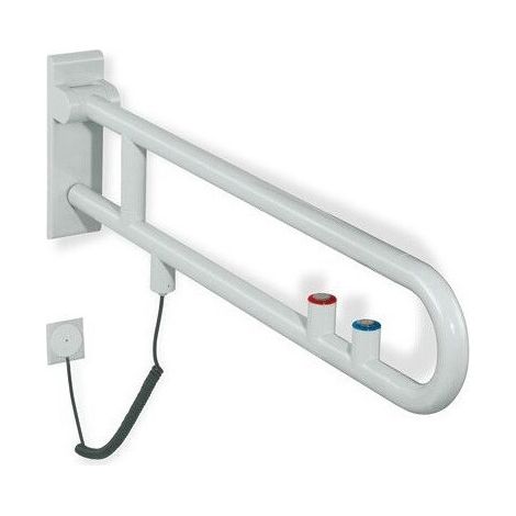 Carril soporte abatible versión SERIE 801 empotrar / pulsador de función 850mm rojo acero azul