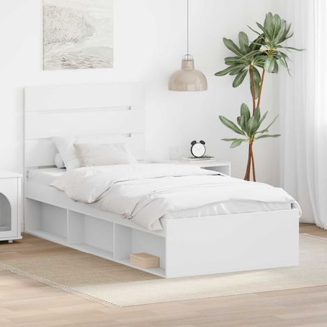 Cadre de lit Blanc 90 x 190 cm Bois de pin massif vidaXL