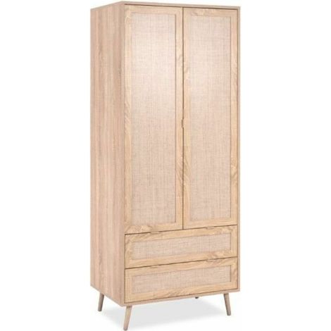 Armadio 2 ante e 2 cassetti effetto vimini Bali60A (1/5)