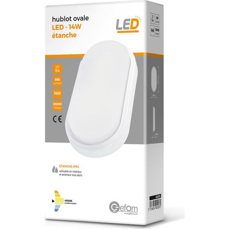 Hublot ovale Ip54 leds 4000K - 14W -980Lm dimension 21010542 (1/4)