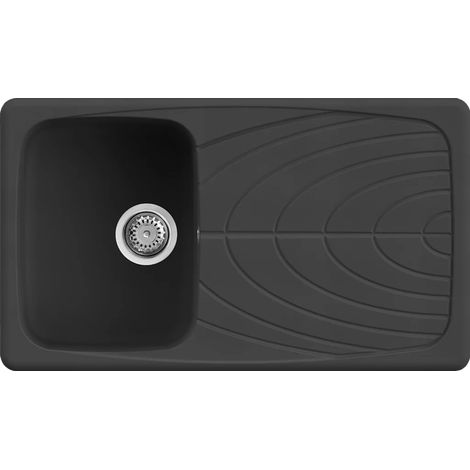Lavello Elleci Incasso 1 vasca 86x50 Master 400 Granitek Nero Full Black LGM40040 (1/10)