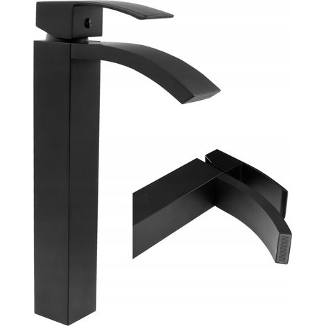 CASCADE BLACK WASH BASIN MIXER TAP HIGH (1/5)