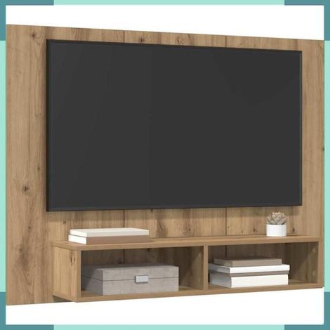 875186 Ensemble meuble TV Chêne artisanal 120 x 23,5 x 90 cm (1/5)