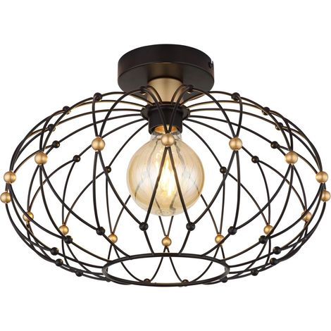 Globo - plafón - GREYS - negro - metal - Ø 40cm - E27 - 15966D