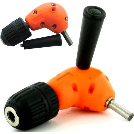 MANDRINO ANGOLO RETTO 90° PER TRAPANO AUTO SERRANTE A T MANIGLIA 3/8" 1-10mm (1/4)