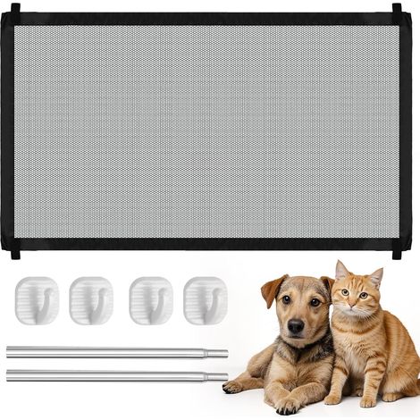 Barriere de Securite Chien 110 x 72 cm Barriere Escalier sans Percage Barriere Retractable Barrière Extensible pour Escaliers Portes et Couloirs (1/5)