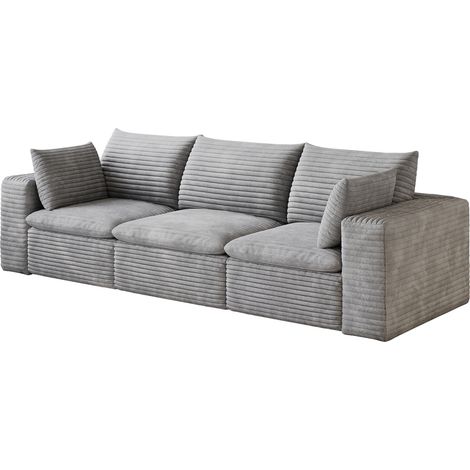 ELVMI Sofá Modular con Estructura de Espuma, Tejido, Gris (1/4)