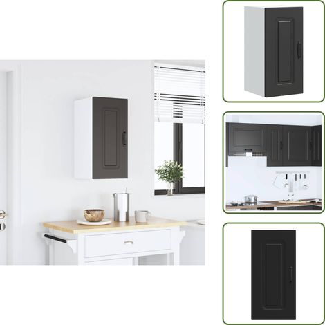 Küchen-Hängeschrank Kalmar Schwarz Holzwerkstoff - Küchen-Wandschrank - Küchen-Wandschränke - Wandschrank Küche - Küchenschrank (1/5)