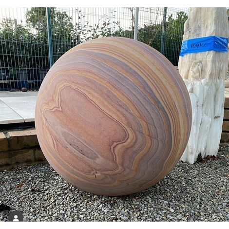Plain Rainbow Sandstone Sphere Garden Ornament - 50cm Dia