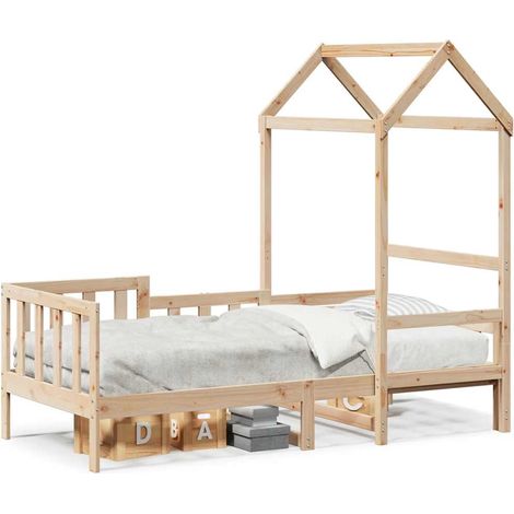 Maison Exclusive - Tagesbett mit Dach 80x200 cm Massivholz Kiefer