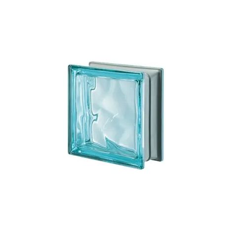 VETRO MATTONE ONDULATO 19 X 19 Acquamarina MADE IN ITALY
