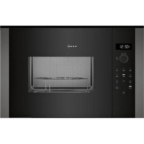 Microondas. 38 cm. 900 W (grill de 1,20 kW). Asistente de limpieza. Pantalla blanca. Grafito. - HLAGD53G0 - Neff -