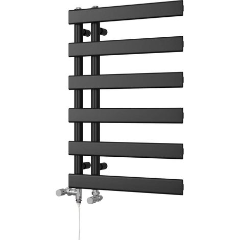 Agar - Black Dual Fuel Towel Rail H748mm x W500mm Standard (1/3)