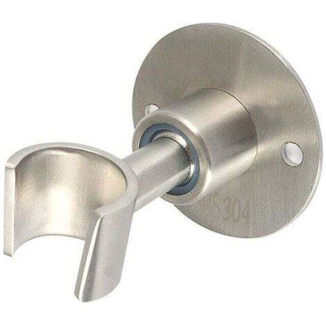 Support de pommeau de douche en acier inoxydable, support de pommeau de douche de salle de bain réglable à 360 °, support mural de support de douche en métal