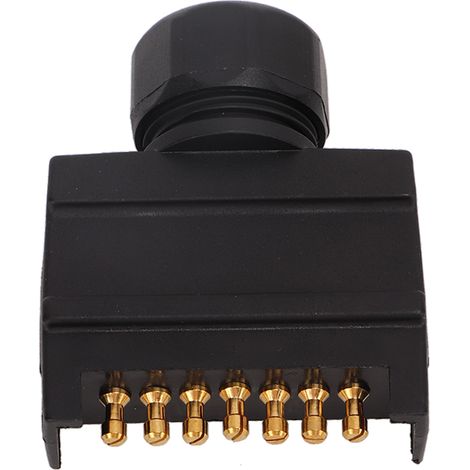 Adaptateur de connecteur de remorque mâle plat 7 broches 12 V avec fiche en cuivre AU, adapté aux voitures, camions, camping-cars et fourgons aménagés. (1/5)