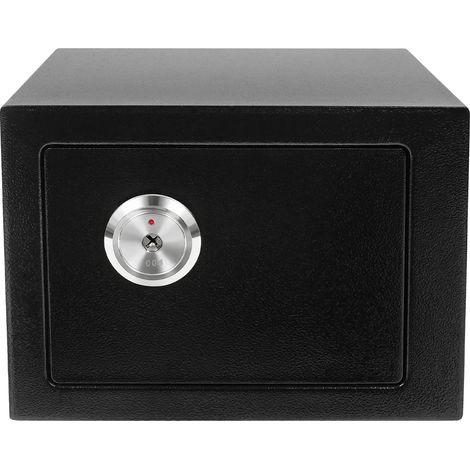 Caja fuerte de pared, tamaño compacto, construcción de acero resistente, color negro. (1/2)