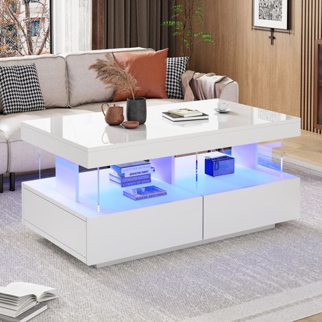 319006997WAA)chtisch Sofatisch Couchtisch Teetisch Kaffeetisch Beistelltisch Tisch,Couchtisch moderner Hochglanz-Sofatisch Wohnzimmertisch,Langlebige, kratzfeste und glatte Tischplatte,1006049.5cm