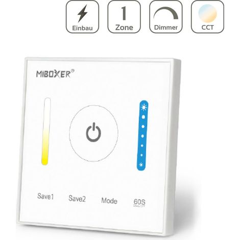 MiBoxer CCT Wandeinbau Controller 1 Kanal Dimmen Schalten Farbsteuerung 12-24V P2 (1/5)