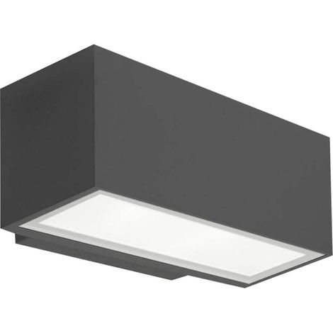 LedsC4 Afrodita - Applique Murale LED 17.9W et 1644lm avec Blanc Neutre 4000K. Diamètre 22cm. Structure en Aluminium. Usage Extérieur IP66. Coloris Gris,