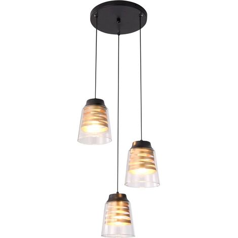 Lampada a sospensione ZENAida BLACK TRASPARENTE E27 3X MAX 40W L: 120 cm ø40cm dimmerabile (1/3)