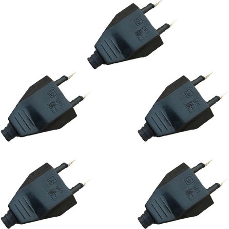 Lot de 5 prises européennes Europlug de remplacement, recâblables, pour bricolage, adaptateur de voyage UE 250 V CA 2,5 A (1/5)