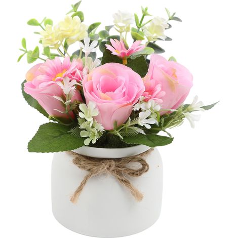 Hortensias artificiels en pot, mini hortensias artificiels en vase céramique (1/5)