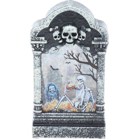 Lanterne Squelette Portable en Forme de Tombale pour Halloween - Décoration de Fête pour Maison et Bar